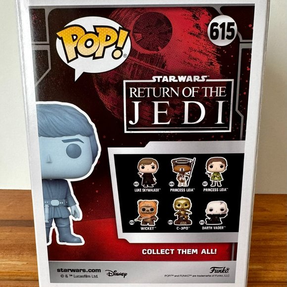 Funko POP #615 Star Wars: Return of the Jedi 40th Hologram Luke Glow in the dark - Picture 10 of 12